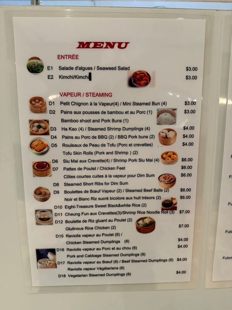 Menu, Restaurant Québérac Deli & Bar