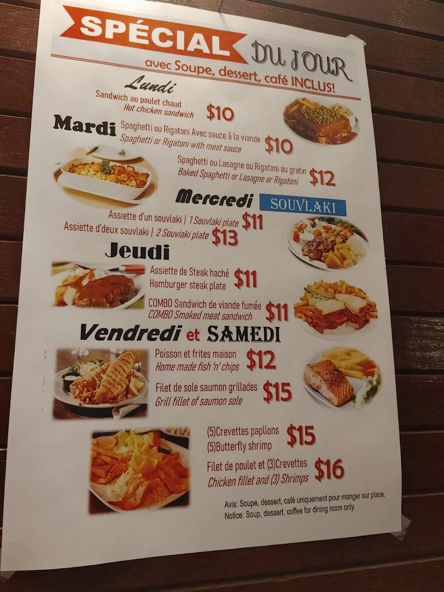 Menu, Restaurant Québérac Deli & Bar