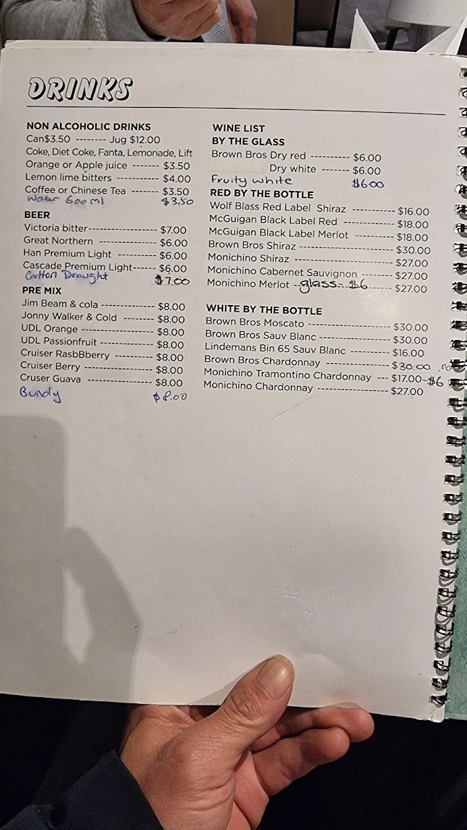 Menu, Jung Sarn Harbour