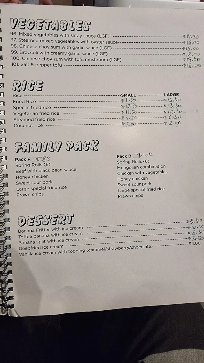 Menu, Jung Sarn Harbour