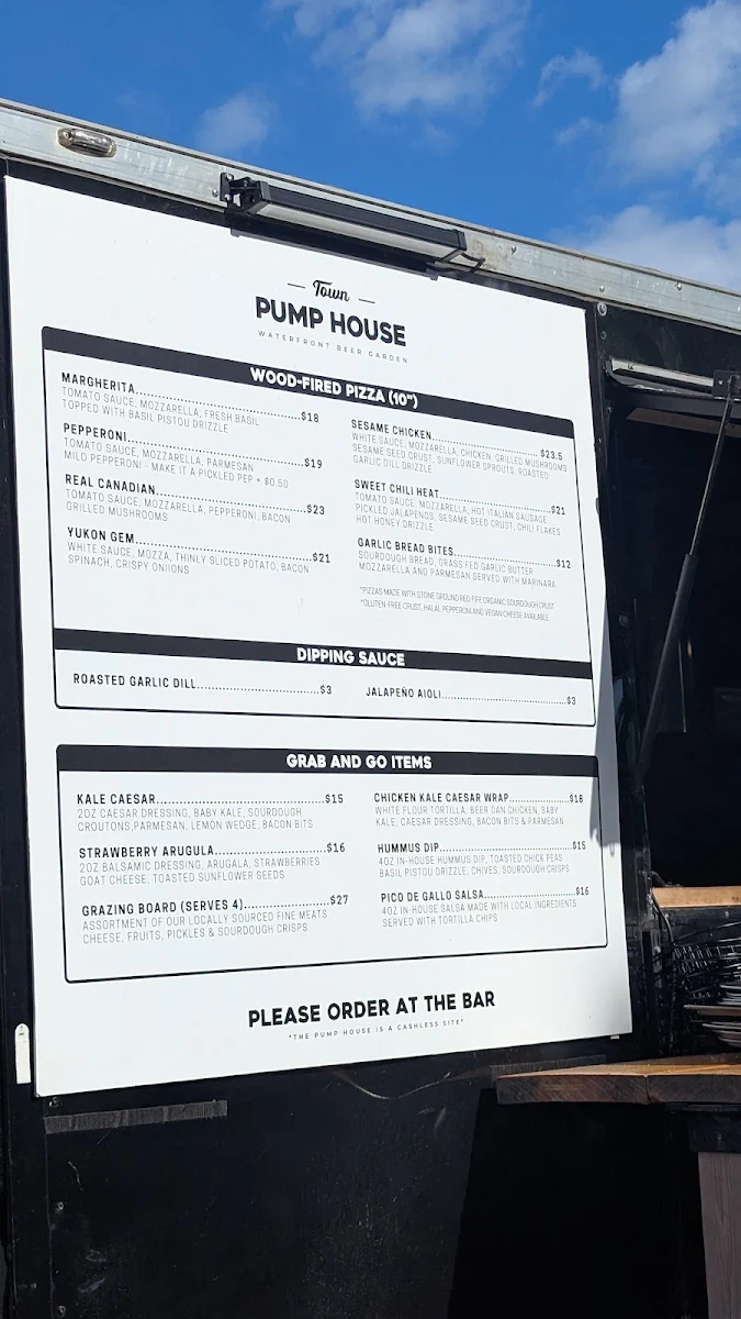 Menu, The Pump House
