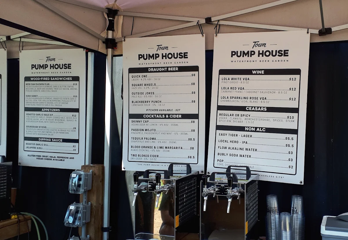Menu, The Pump House