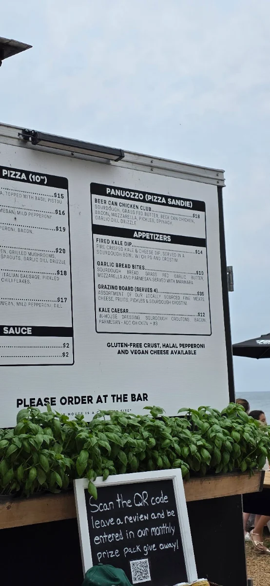 Menu, The Pump House