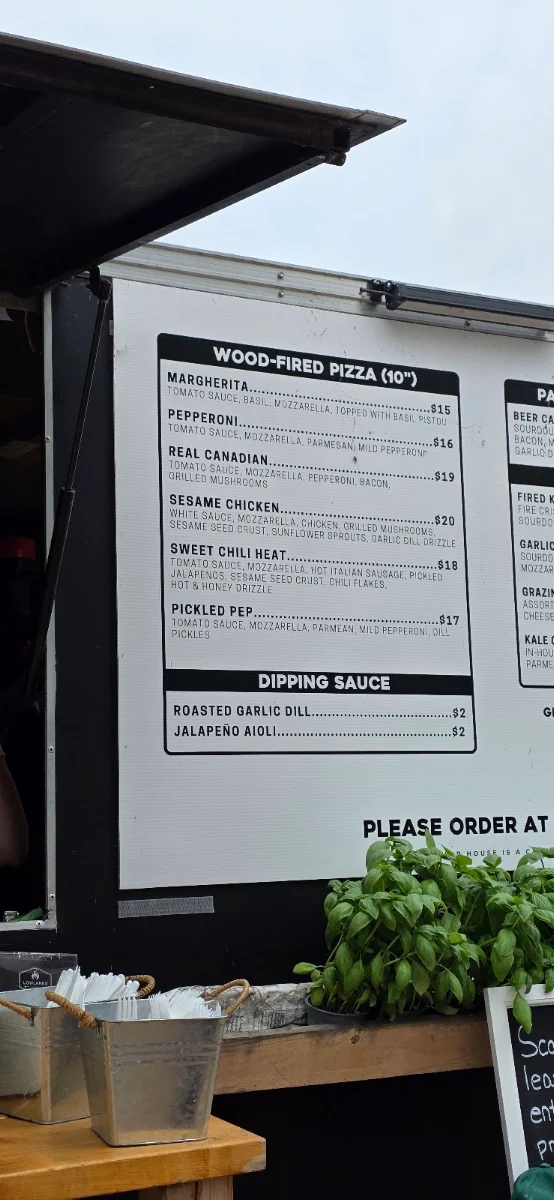 Menu, The Pump House