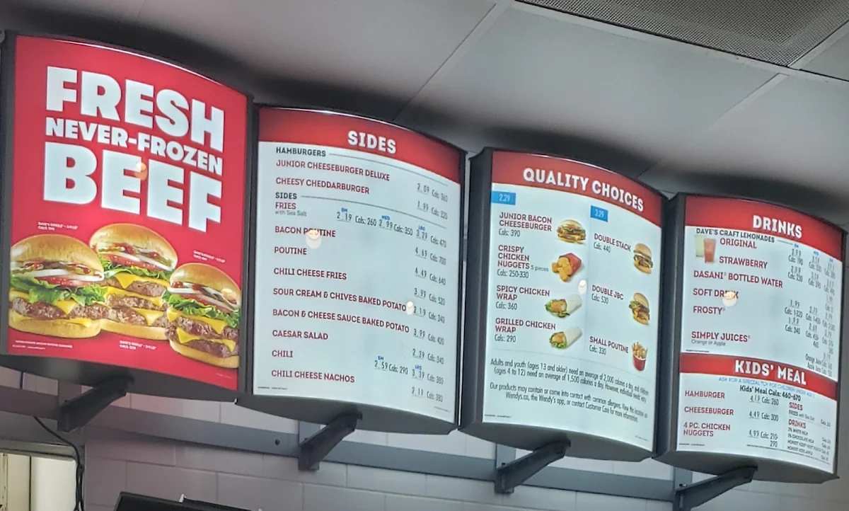 Menu, Wendy's