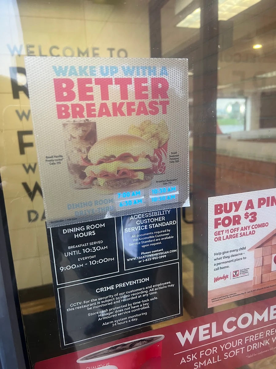 Menu, Wendy's