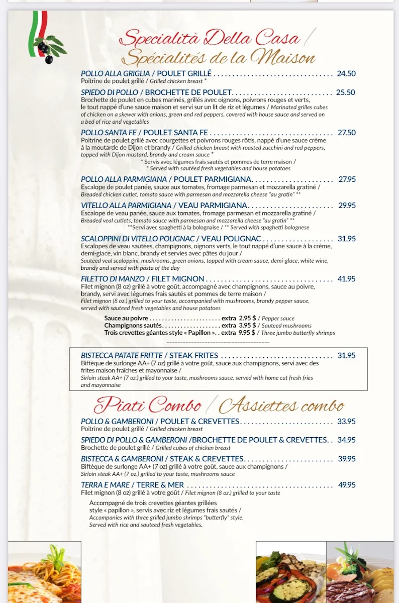 Menu, Restaurant Tuscanos