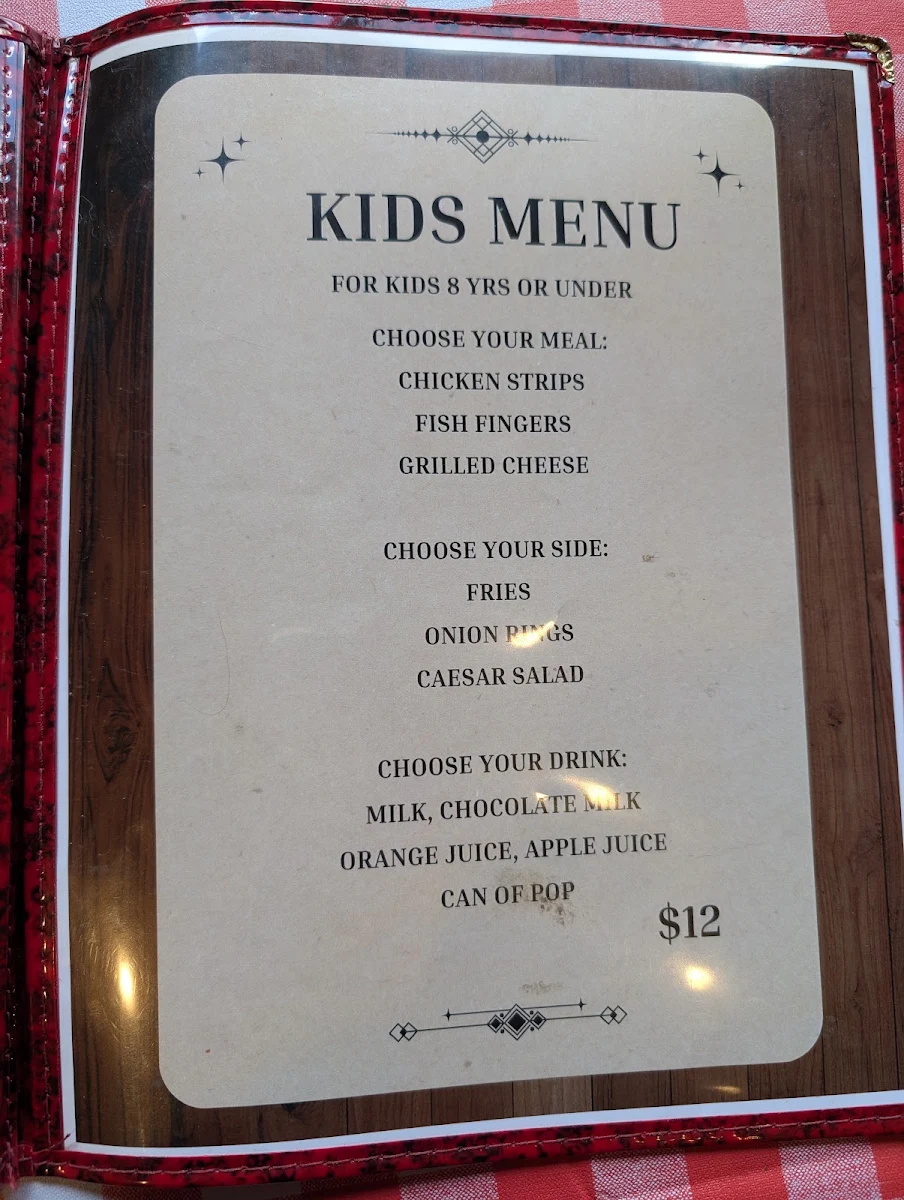 Menu, Lovesick Lake Restaurant
