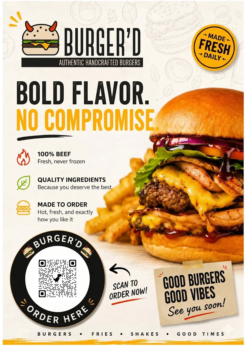 Menu, Burger'D Pallara