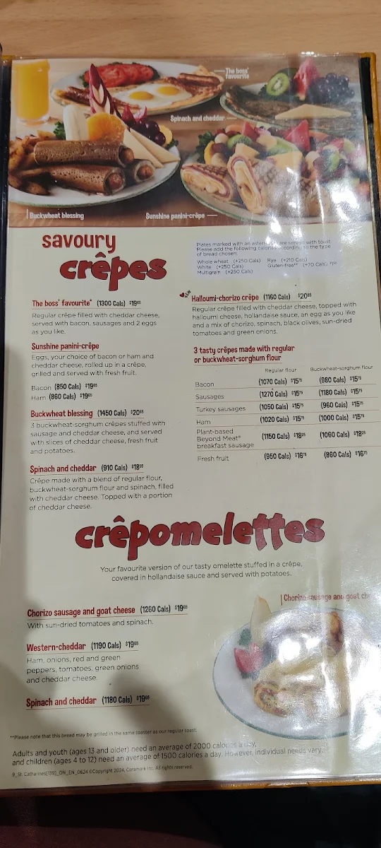 Menu, Cora Breakfast and Lunch