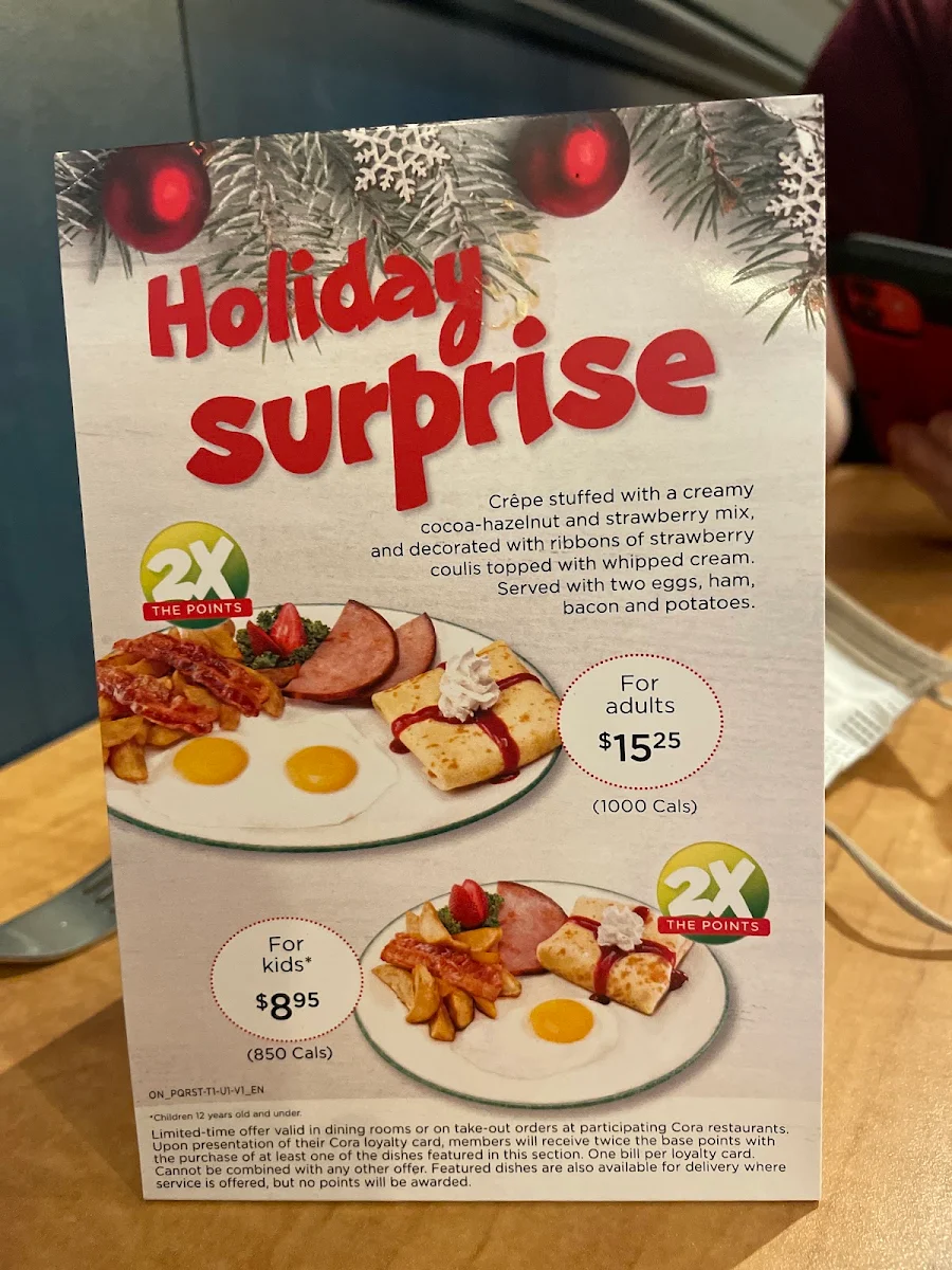 Menu, Cora Breakfast and Lunch