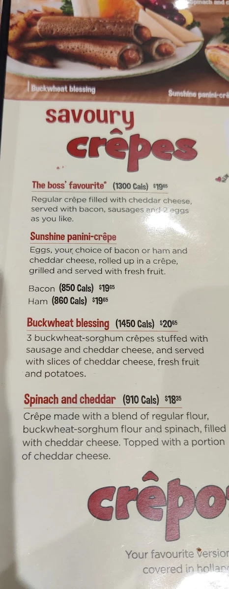 Menu, Cora Breakfast and Lunch