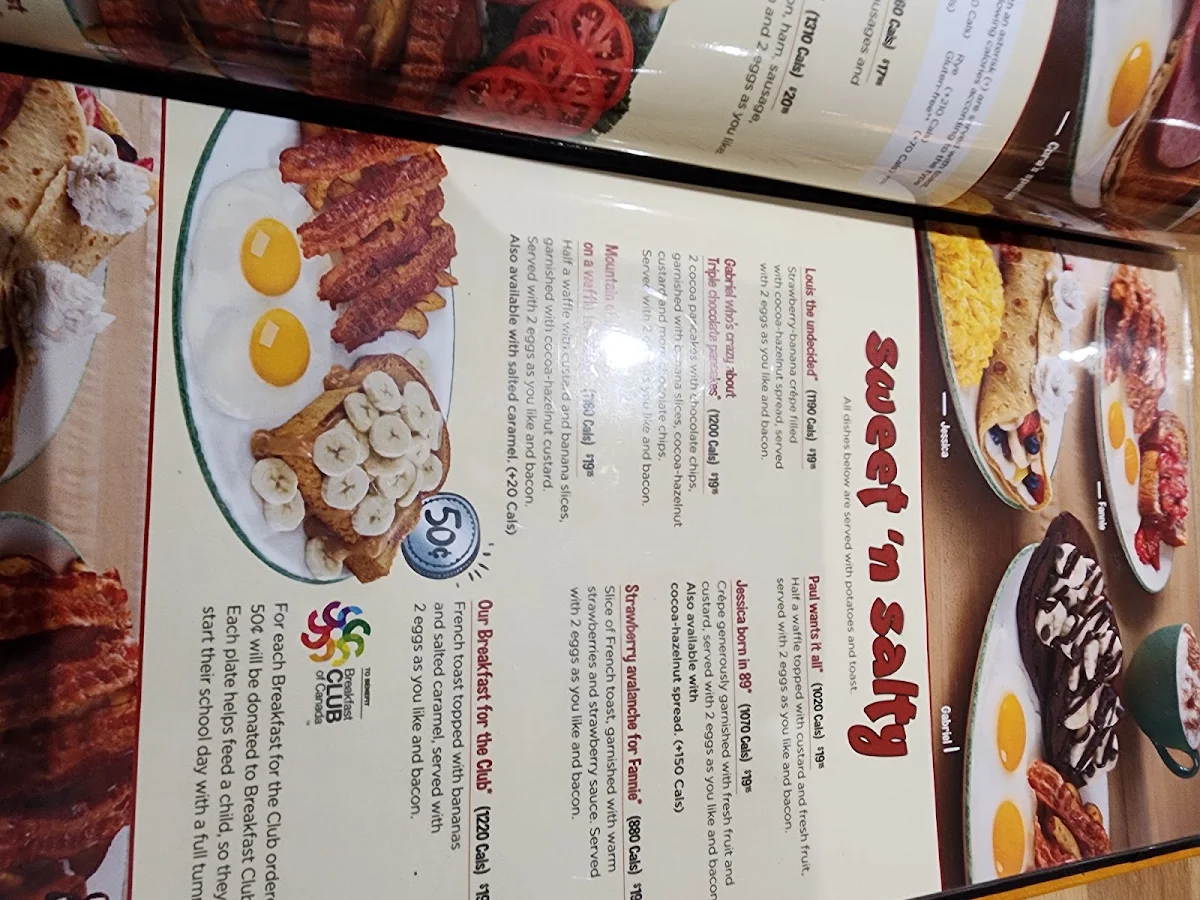 Menu, Cora Breakfast and Lunch