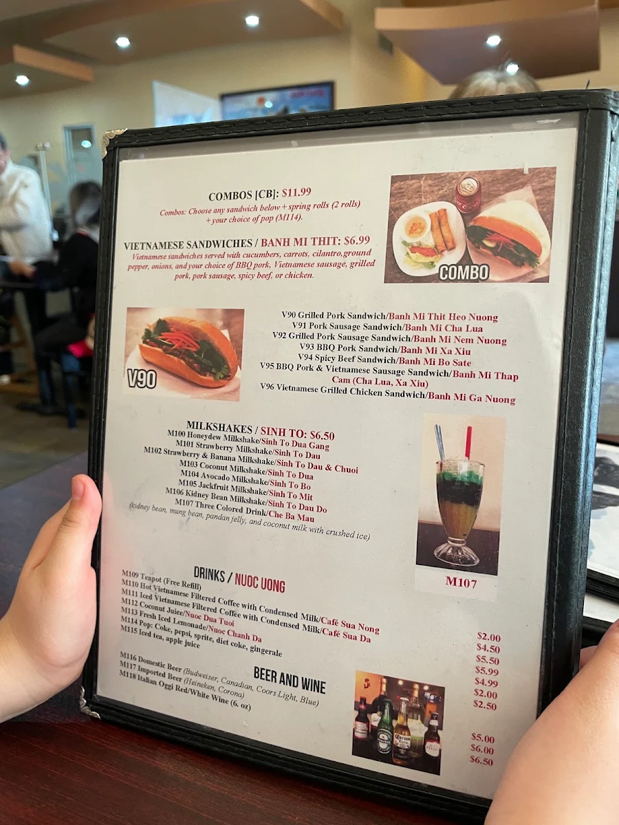 Menu, Pho Windsor