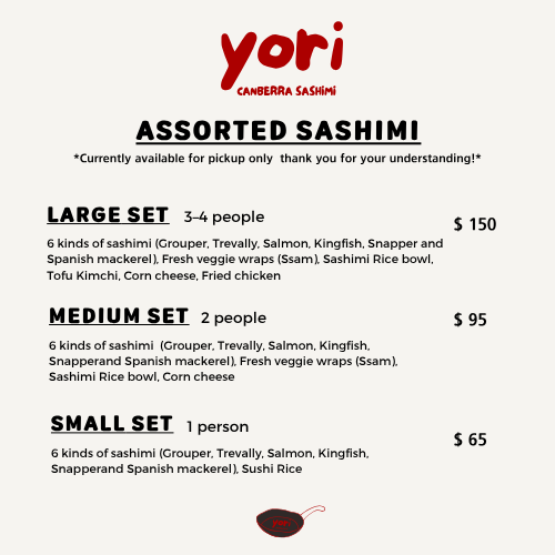 Menu, Yori Canberra Poke