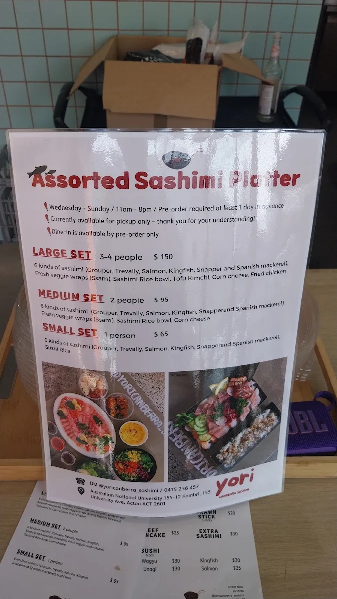 Menu, Yori Canberra Poke