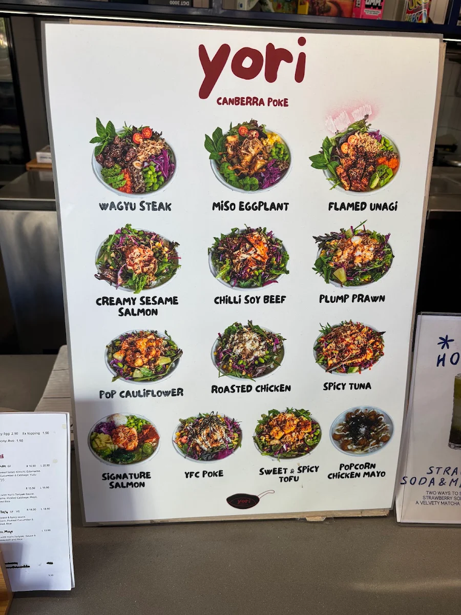 Menu, Yori Canberra Poke