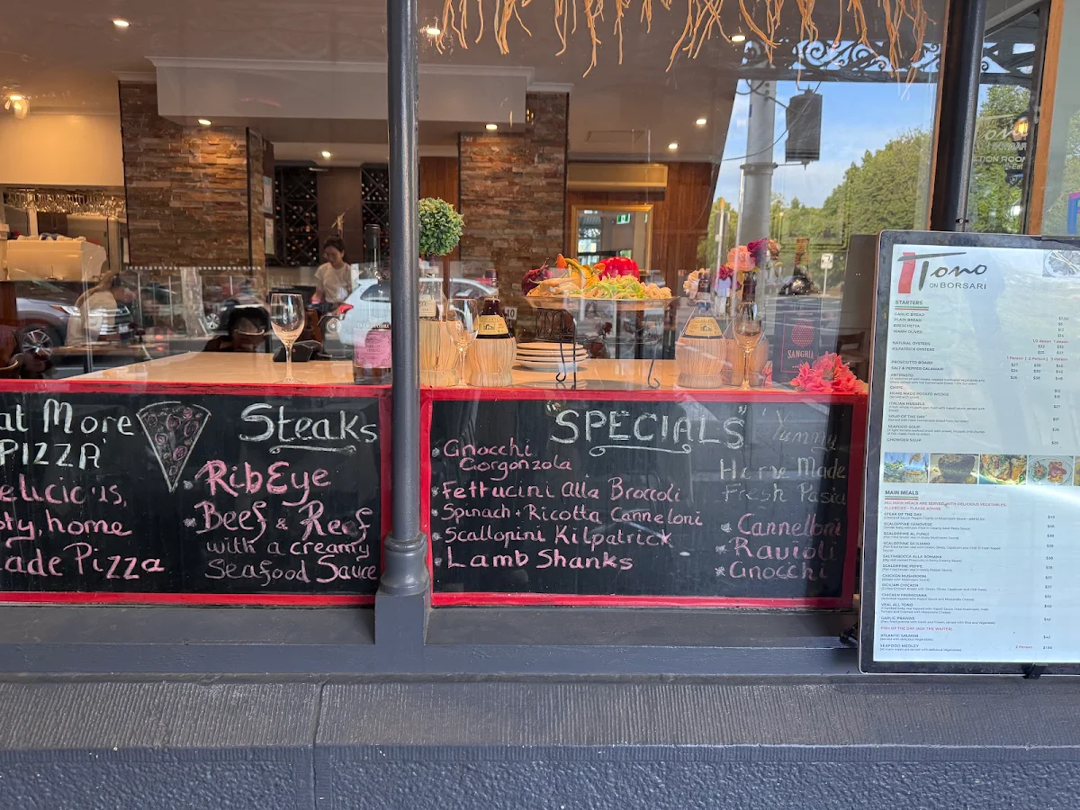 Menu, Tono on Borsari