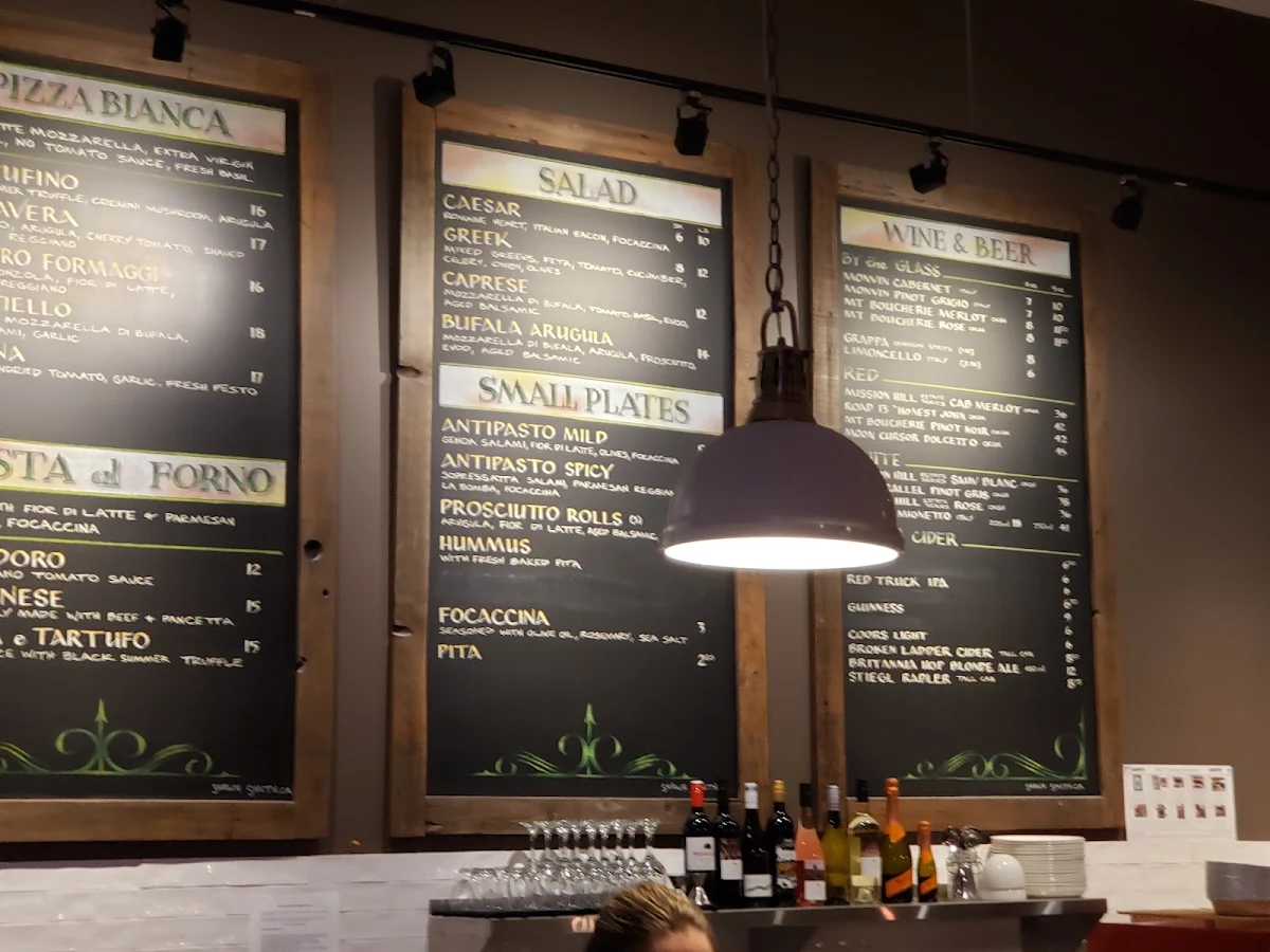 Menu, Antico Pizza Napoletana