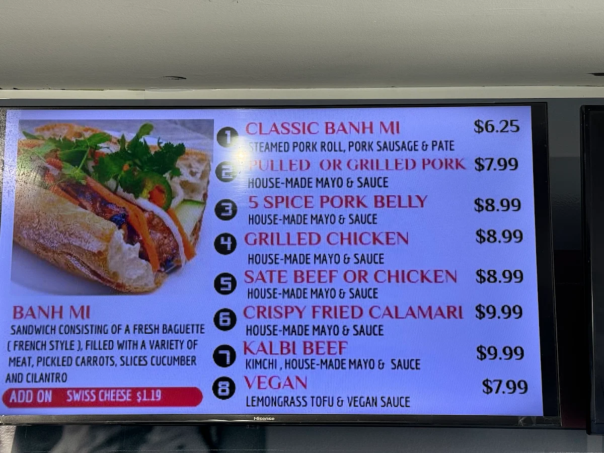 Menu, Corn Beef Hut (Vietnamese Banh Mi & Deli Sandwiches)