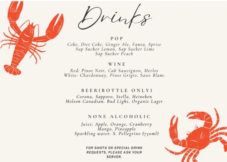 Menu, The Captain's Boil