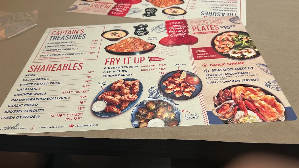 Menu, The Captain's Boil