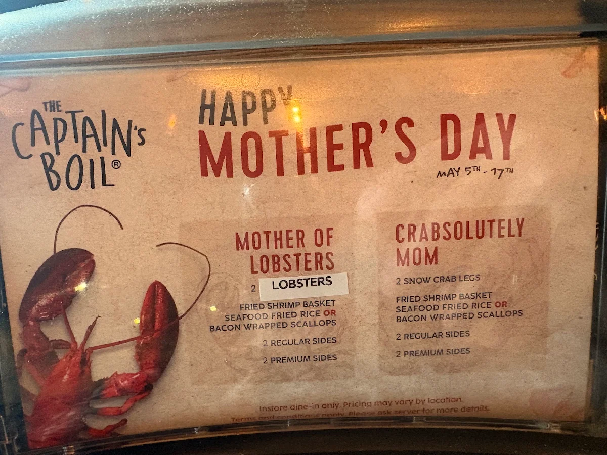 Menu, The Captain's Boil