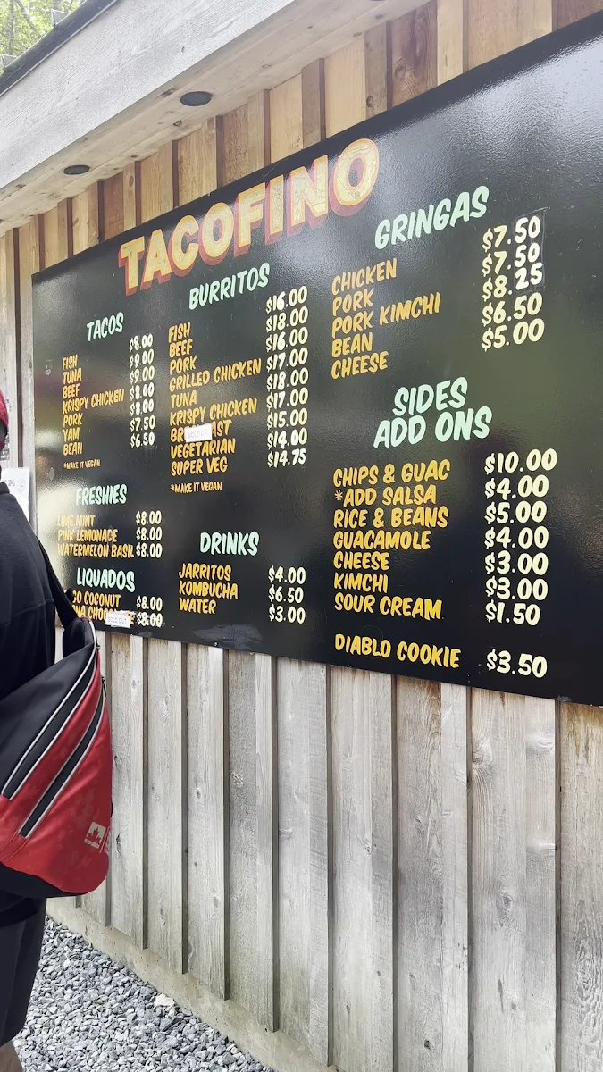 Menu, Tacofino Tofino (Original Truck)