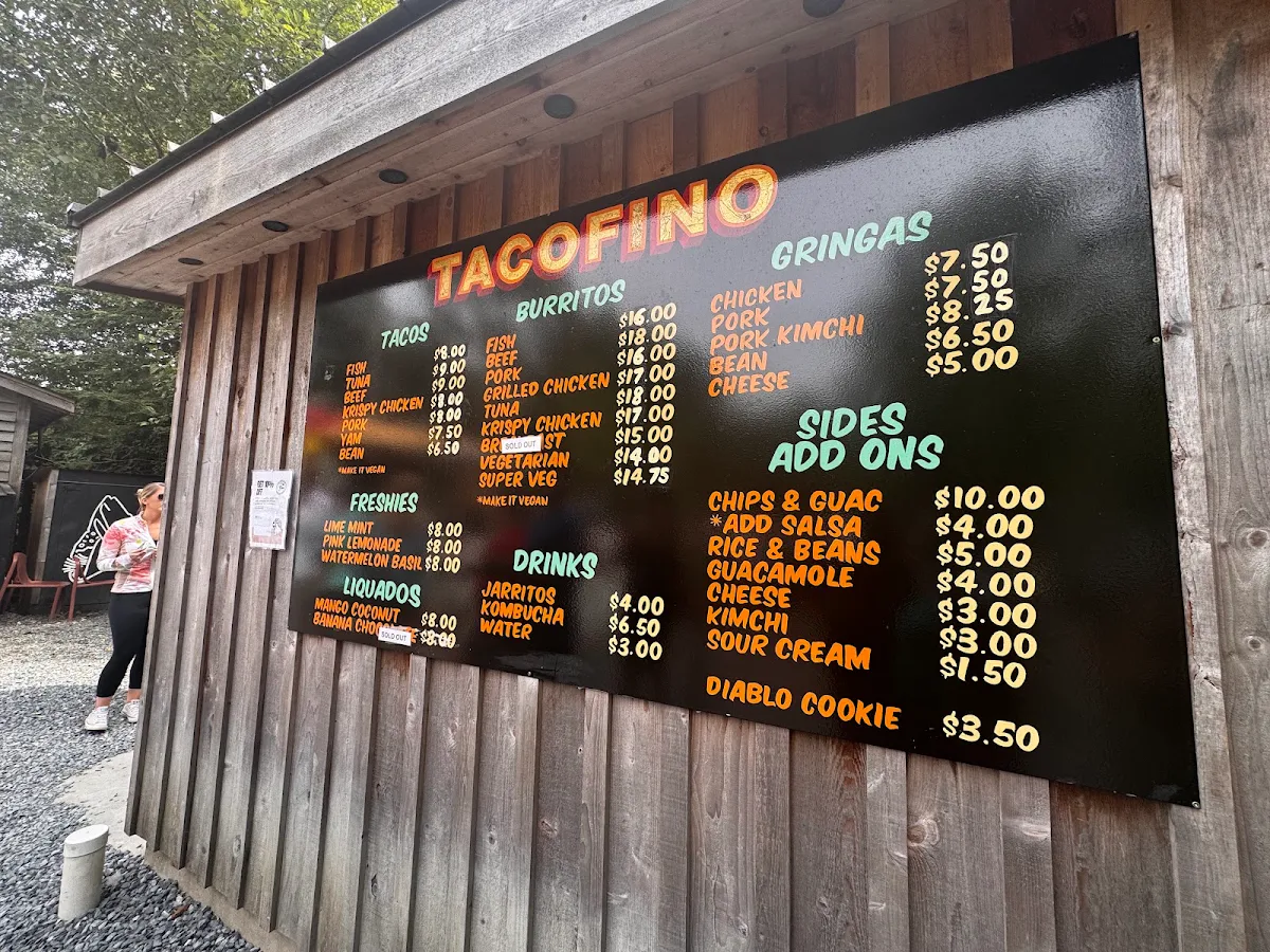 Menu, Tacofino Tofino (Original Truck)