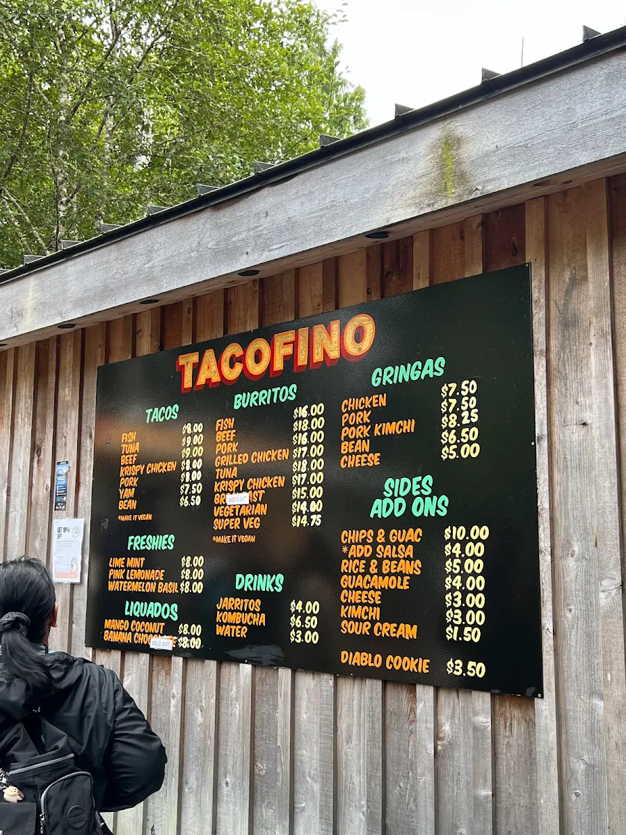 Menu, Tacofino Tofino (Original Truck)