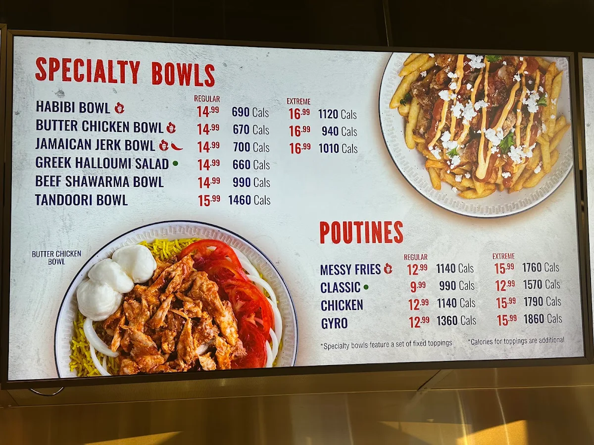 Menu, Tahini's Shawarma