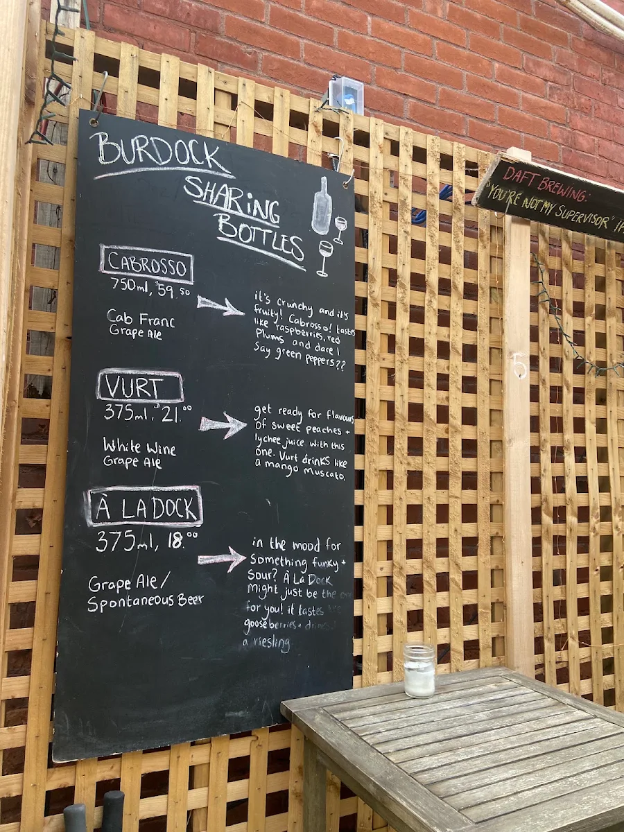 Menu, The Moonroom