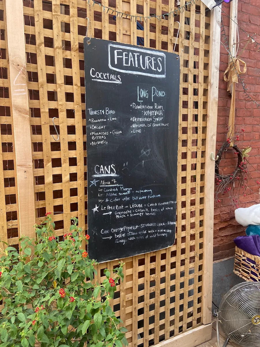 Menu, The Moonroom