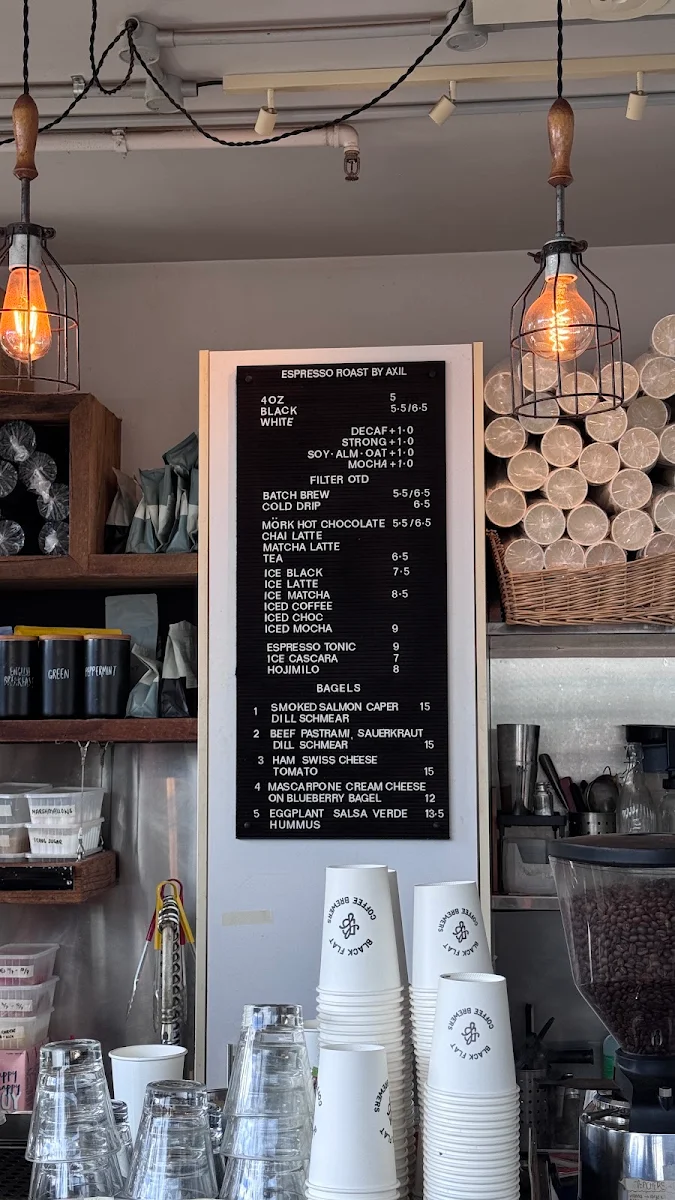 Menu, Black Flat Coffee Brewers
