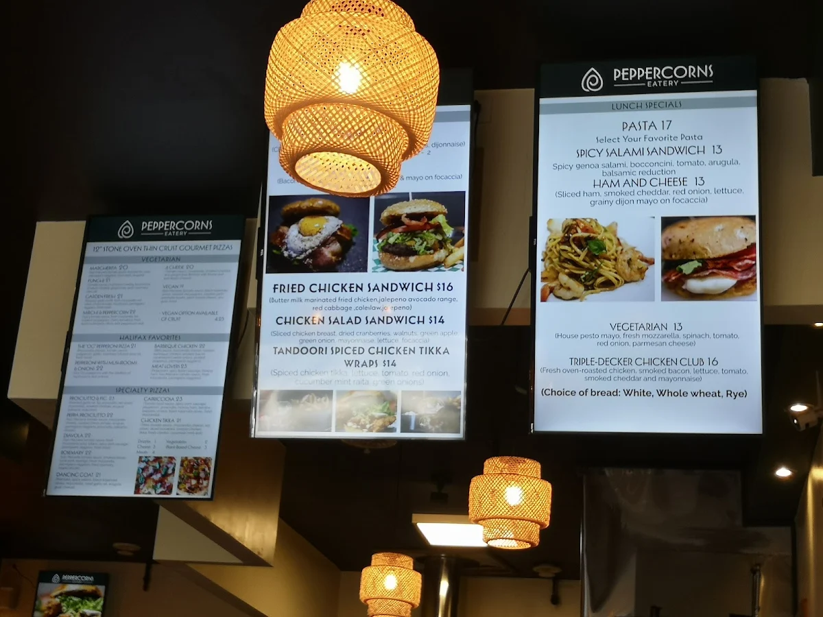 Menu, Peppercorns Eatery Bedford
