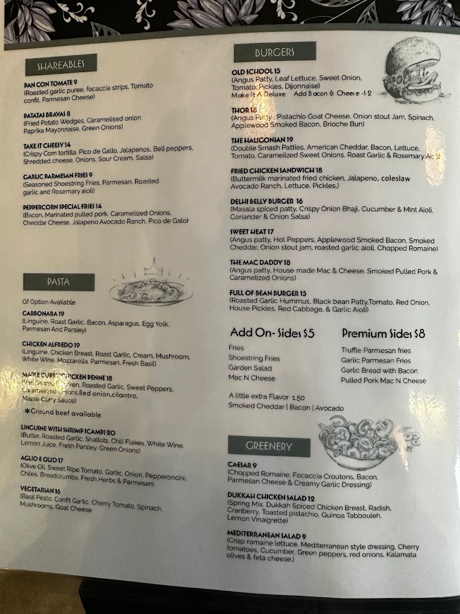 Menu, Peppercorns Eatery Bedford