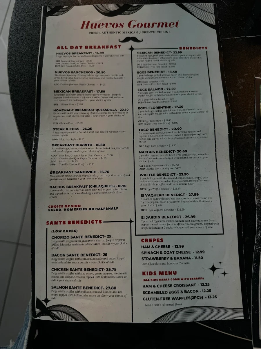 Menu, Huevos Gourmet