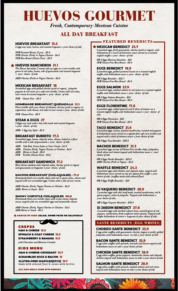 Menu, Huevos Gourmet