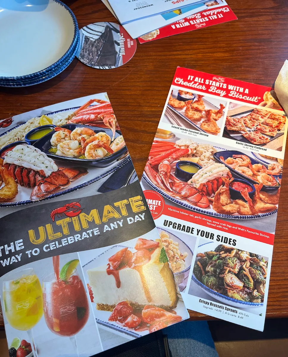Menu, Red Lobster