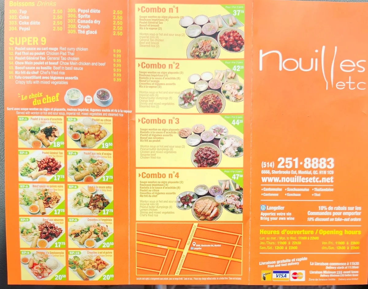 Menu, Nouilles Etc