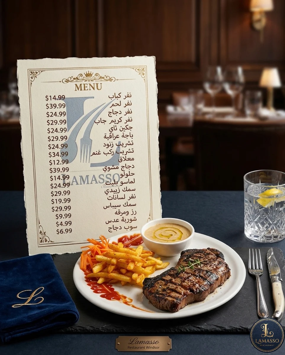 Menu, Lamasso Restaurant
