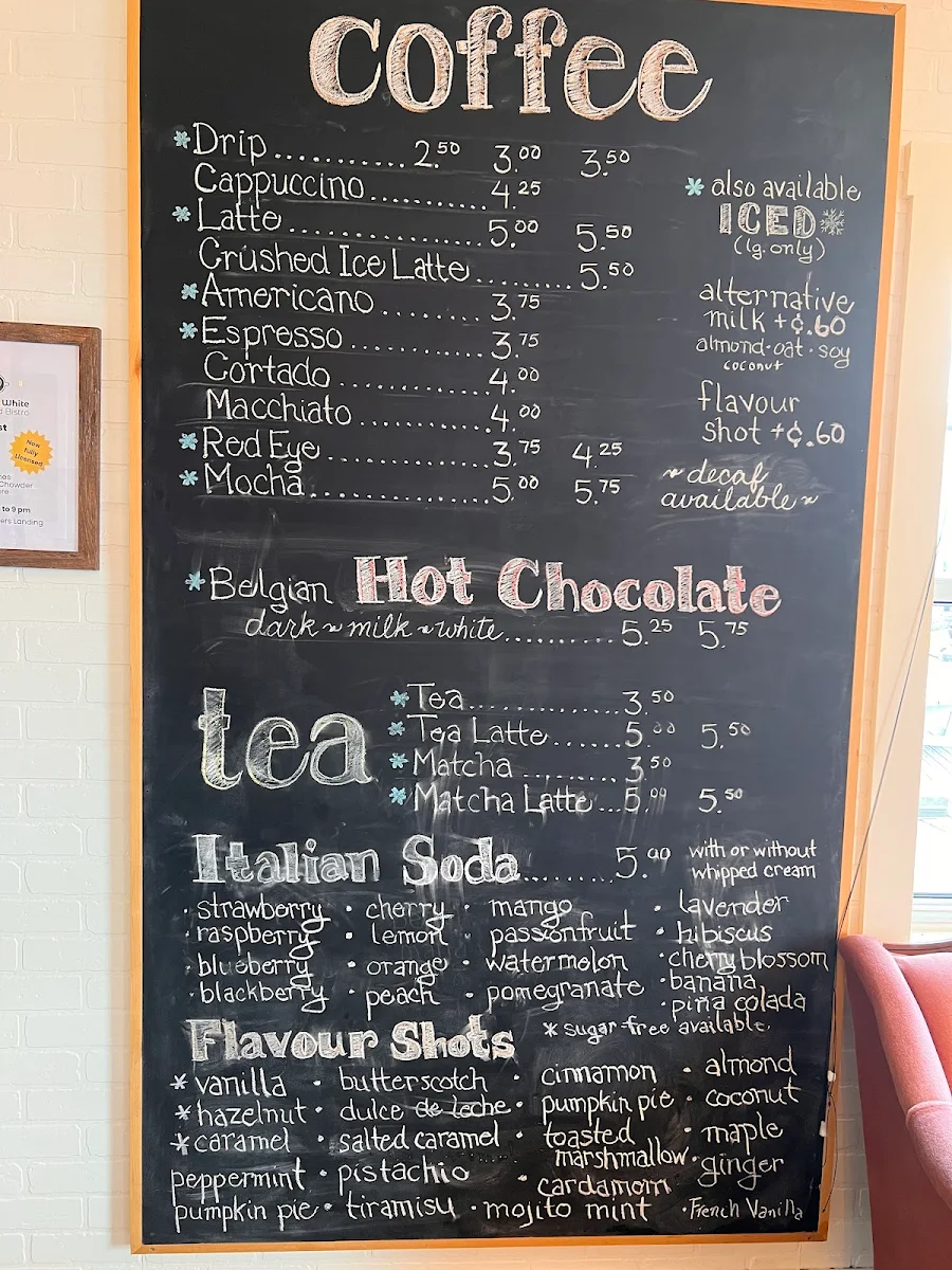Menu, Black & White - Café and Bistro