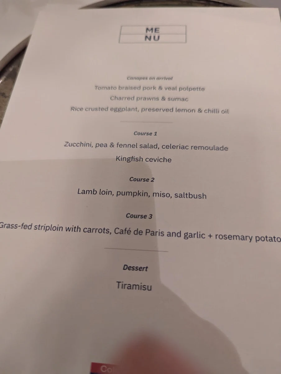 Menu, APOTECA