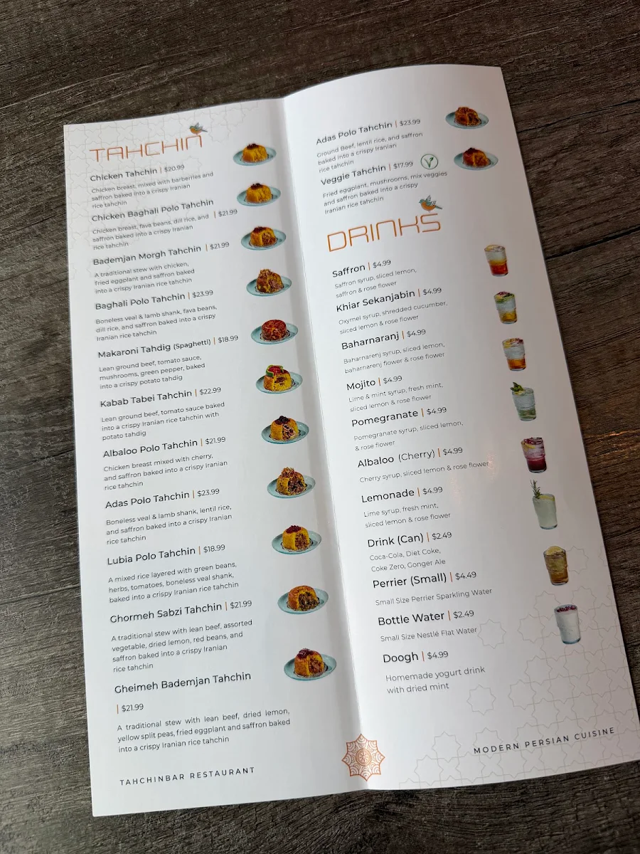 Menu, Tahchinbar