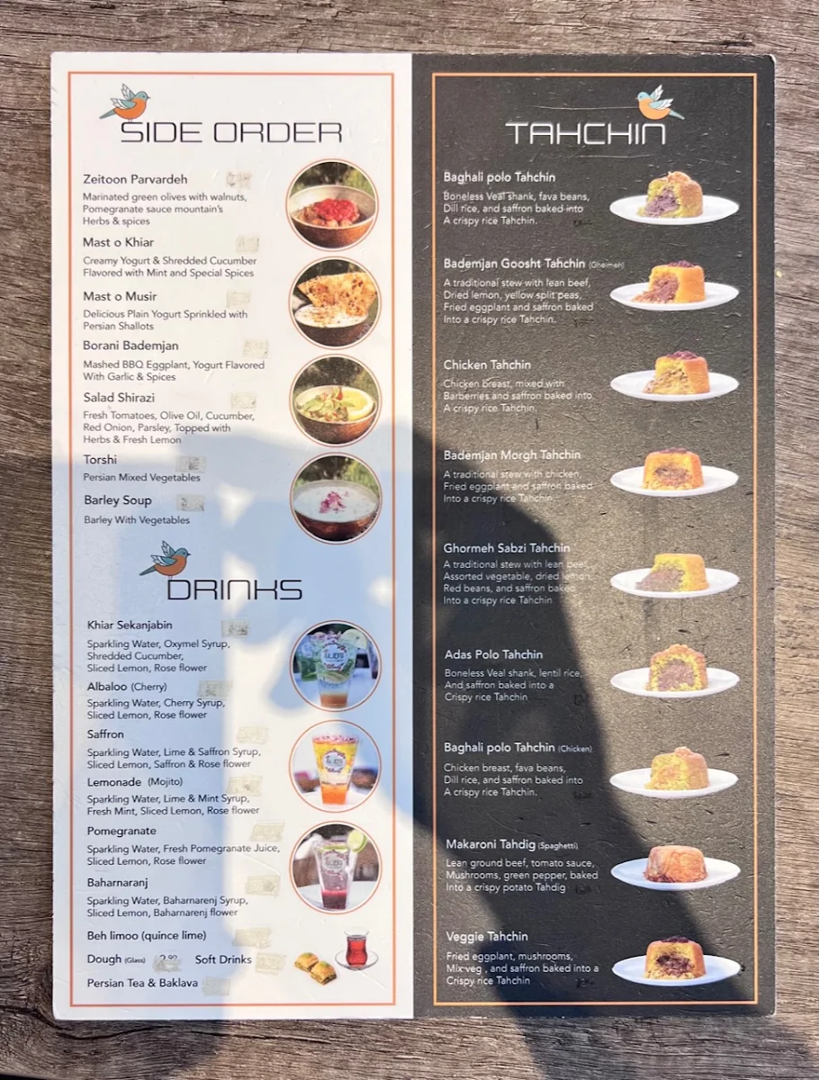 Menu, Tahchinbar