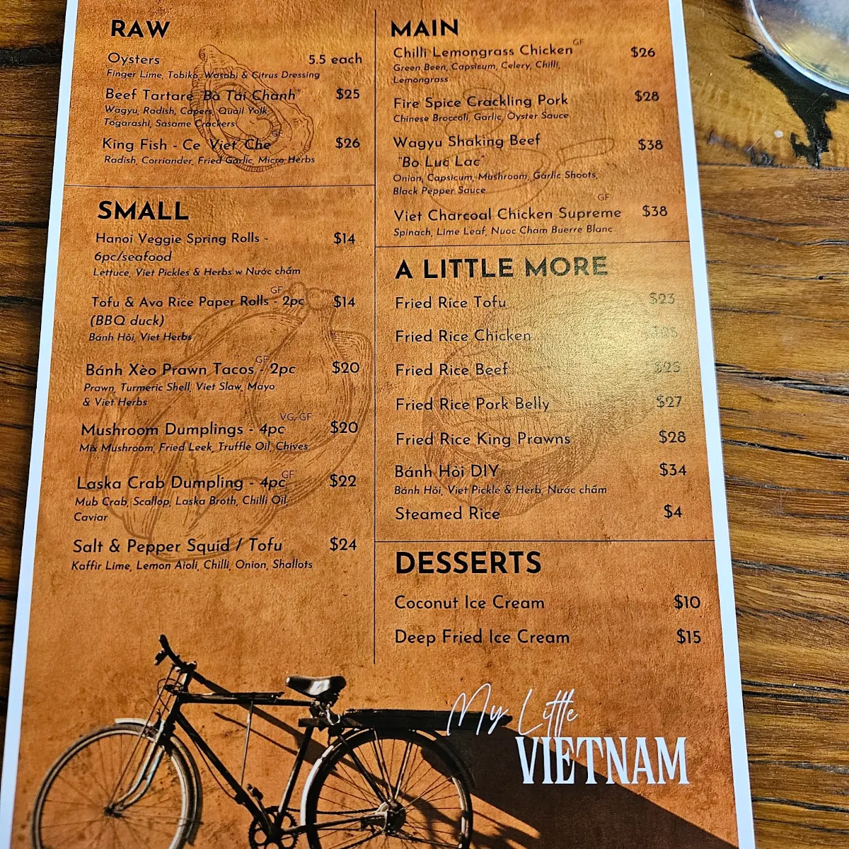 Menu, The Sands Seafood