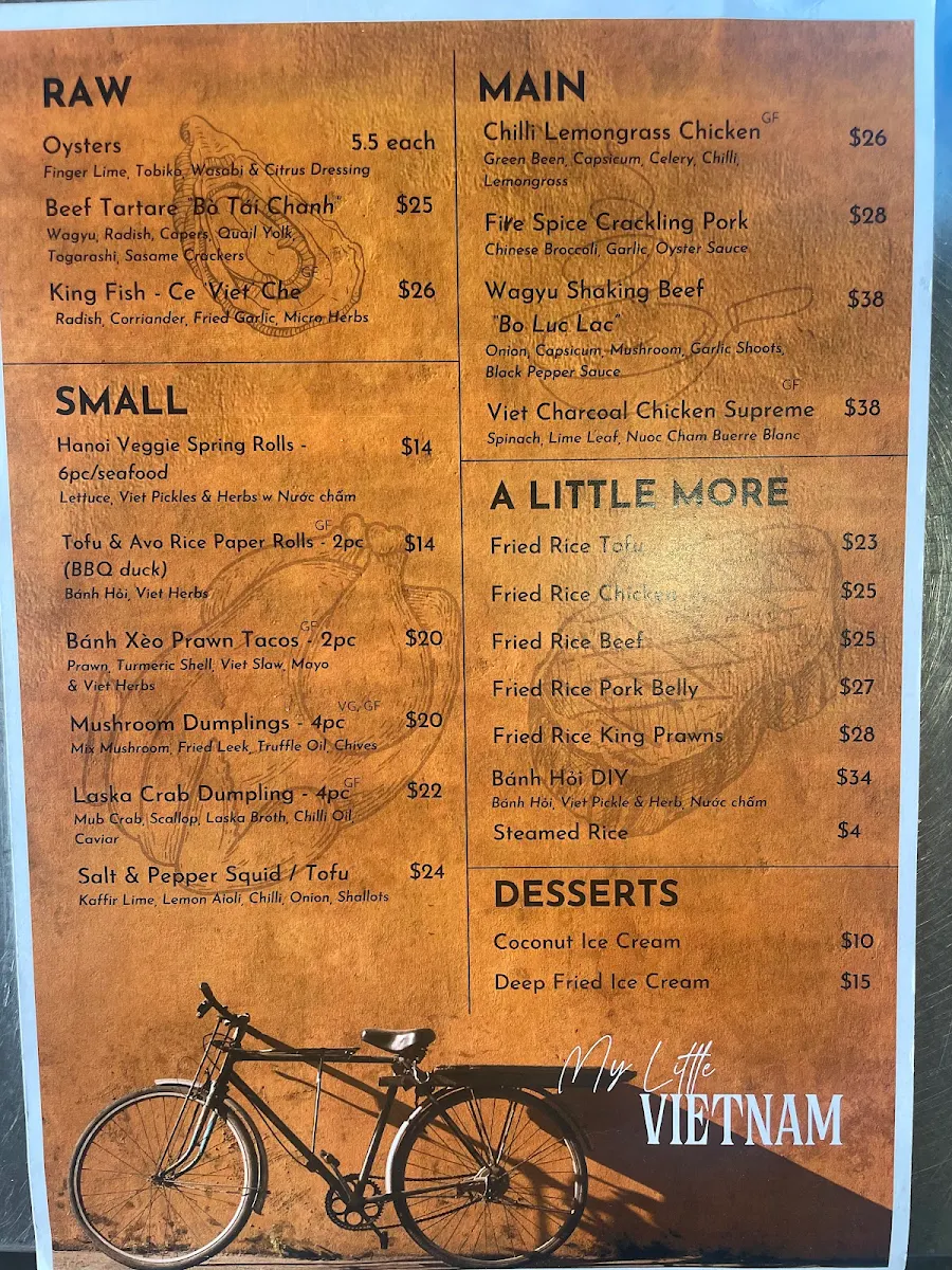 Menu, The Sands Seafood