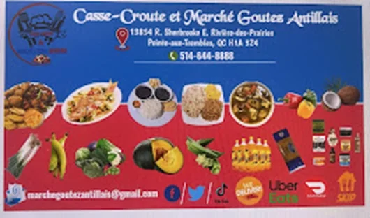 Menu, Casse-croute/marché goûter antillais inc.