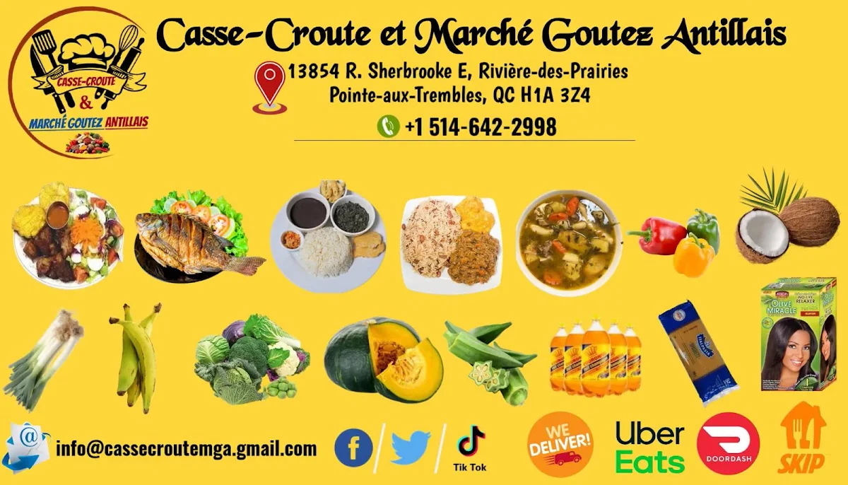 Menu, Casse-croute/marché goûter antillais inc.