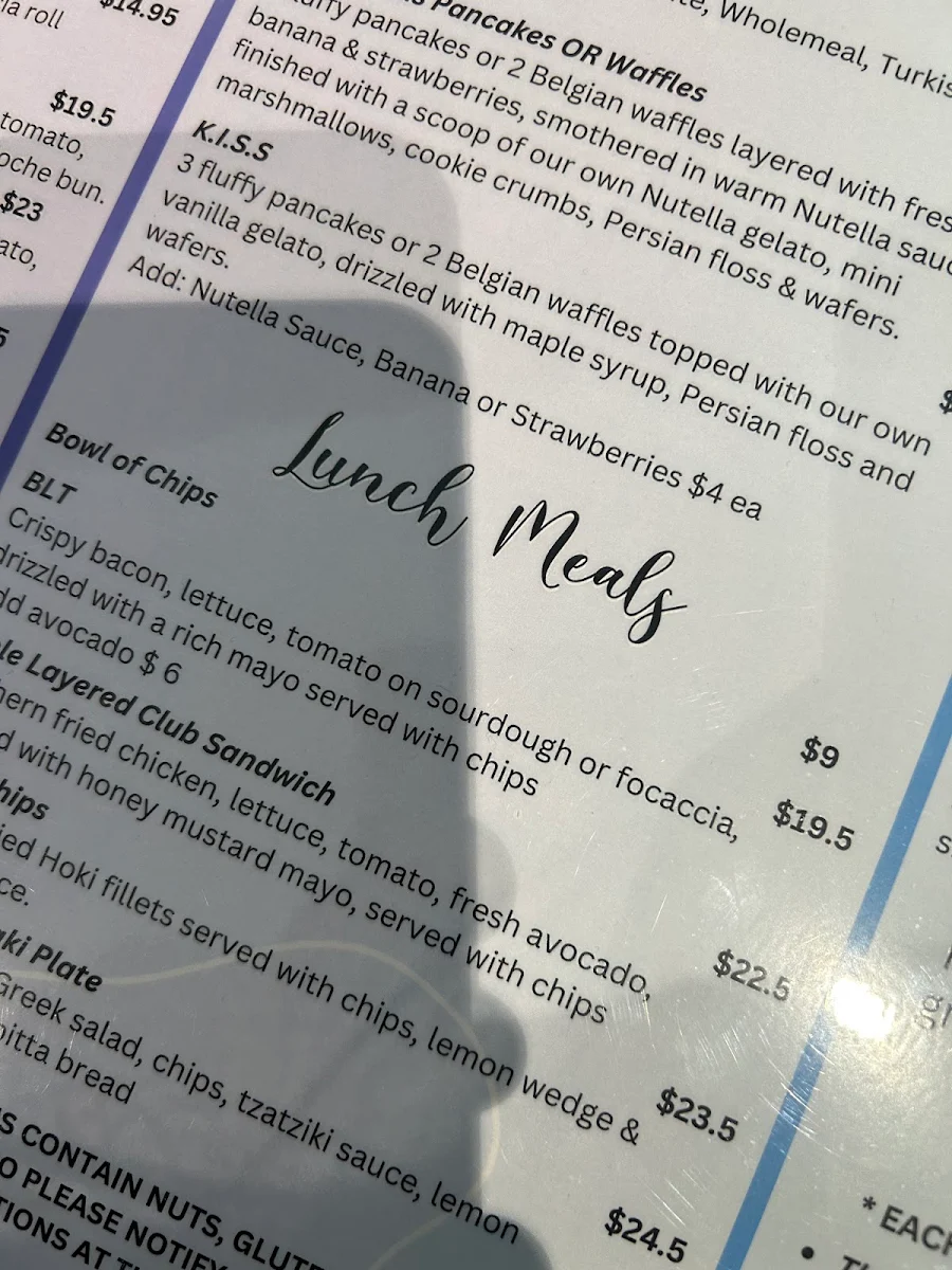 Menu, Twisted Sista Cafe & Gelateria - Knox